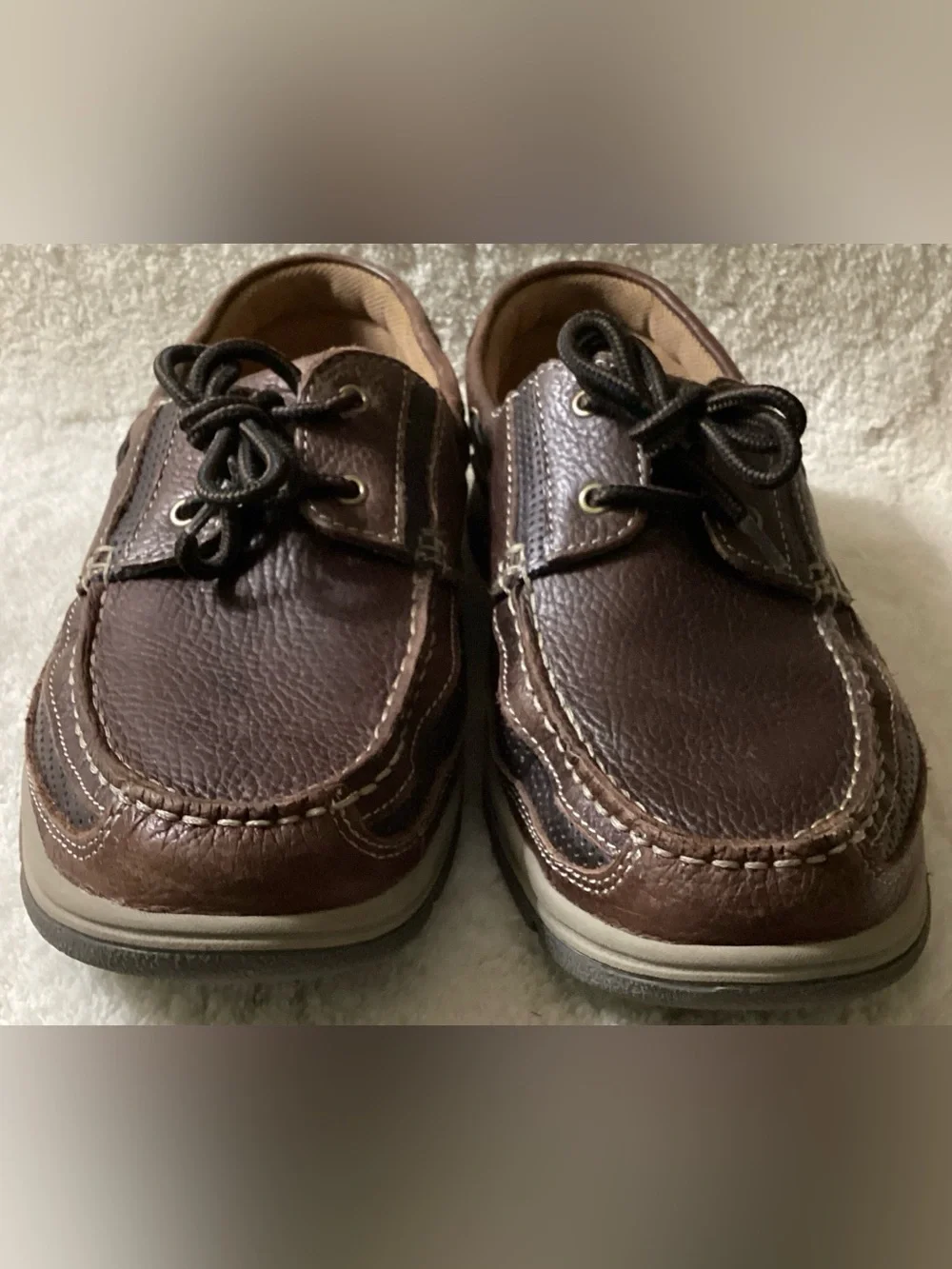 Reel Legends Navigator Genuine Leather Men's Brown Boat Shoes Comfort Walking12W